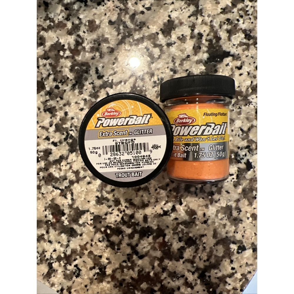 Berkley PowerBait Glitter Trout Bait Extra Scent 1.75‎ oz~FL orange FREE Ship